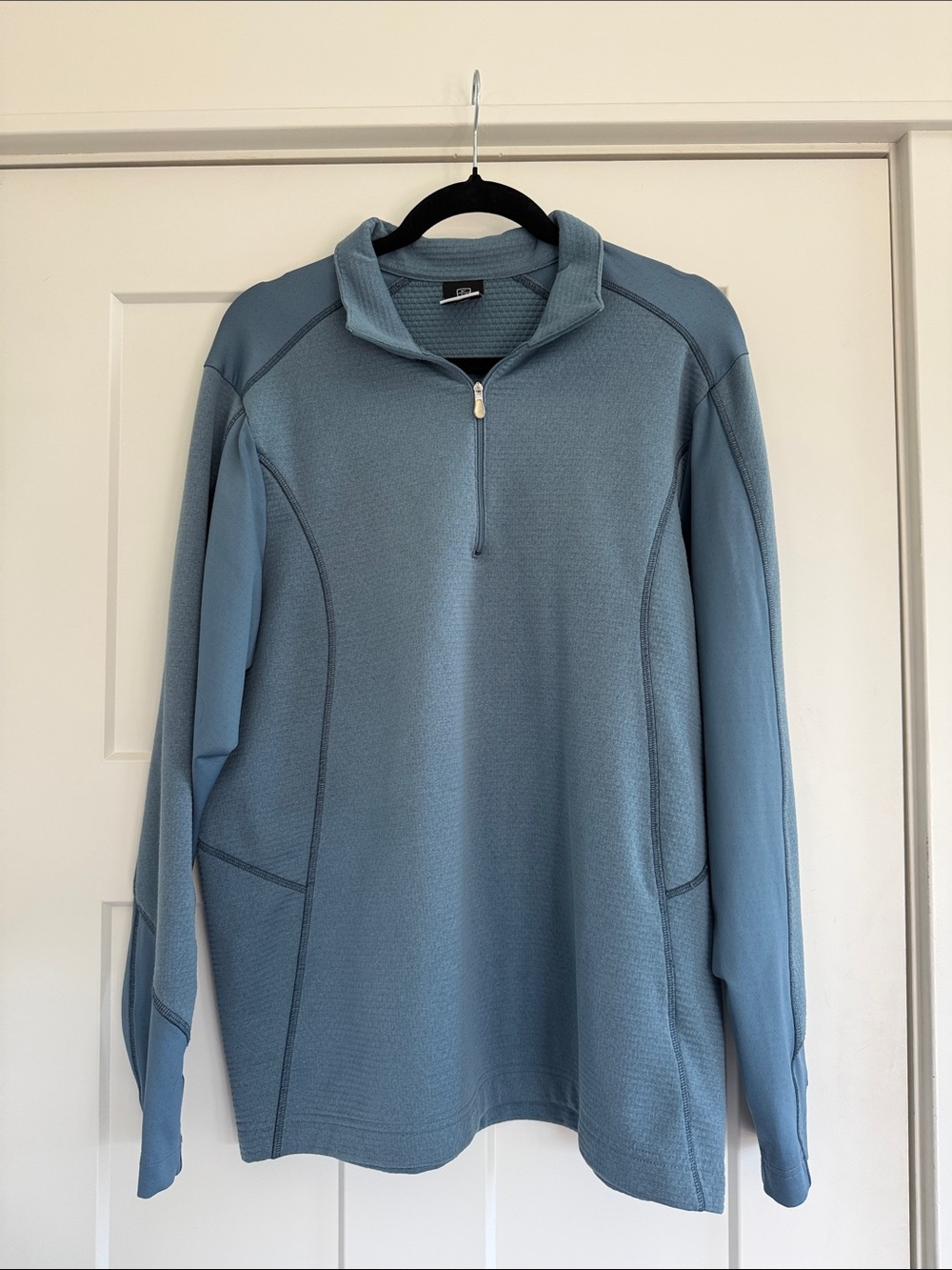 Nike Men's Light Blue Nikefit Therma Slate blue Half-Zip Golf Pullover